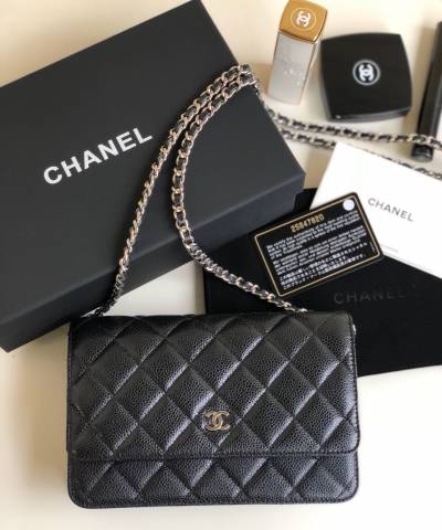 Сумка Ch*nel WOC Wallet On Chain Caviar Black